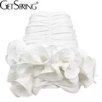 Getspring Женская юбка с оборками, асимметричные винтажные юбки с высокой талией, универсальные пикантные белые короткие летние юбки для женщин, новинка 2024