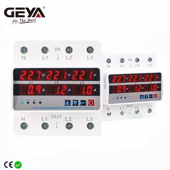 GEYA GP6-VA 3-фазное реле защиты от пониженного напряжения и тока 63A