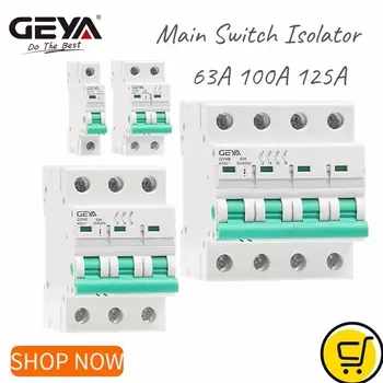 GEYA GYH8 Автомат защити цепи 63A 100A 125A 1P 2P 3P 4P