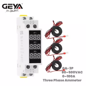 GEYA Однофазный/Трехфазный Амперометр 0~100А