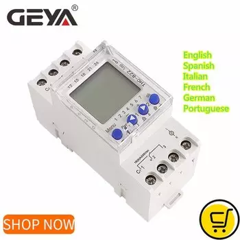 GEYA THC-822 программируемый таймер для разговора, 2-канальный переключатель, интеллектуальный таймер с батареей 16 А, 110 В, 220 В