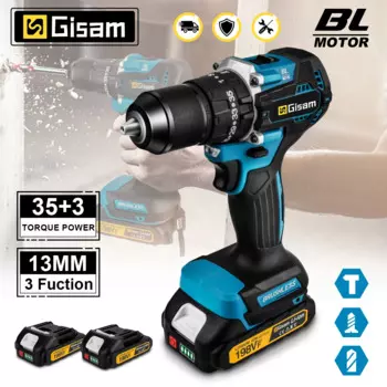 Бесщеточная аккумуляторная дрель Gisam 65 Нм для Makita 18 В