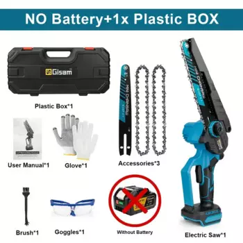 Gezione 8-дюймовая бесщеточная электрическая пила Беспроводная электрическая бензопила Деревообрабатывающая садовая пила для обрезки пил Инструменты для Makita 18 В Аккумуляторные штифты