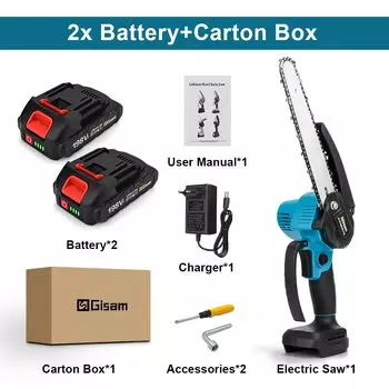 Gezione 8-дюймовая бесщеточная цепная пила Беспроводная ручная обрезная пила Деревообрабатывающая электрическая пила Режущий инструмент для Makita 18 В Батарейный штифт