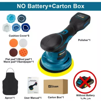 Gezione бесщеточный автомобильный полировщик, 6 передач, регулировка, беспроводная машина для полировки автомобиля, электрический полировальный инструмент для Makita, 18 В, аккумуляторные штифты