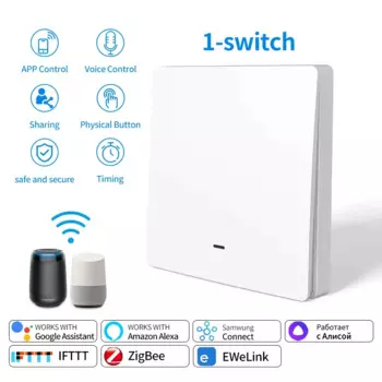 GGBEE Беспроводной умный выключатель света ZigBee 1/2/3 Gang