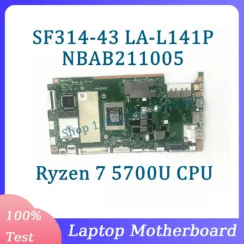 Материнская плата GH4UZ LA-L141P NBAB 211005 Материнская плата для ноутбука Acer SF314-43 с процессором Ryzen 7 5700U, 100% полностью протестирована, работает хорошо