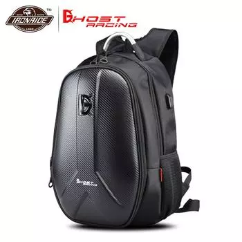 GHOST RACING Водонепроницаемая мотоциклетная сумка Мотоциклетный рюкзак Сумка на бак из углеродного волокна Мотоциклетный шлем Сумки Дорожный багаж #