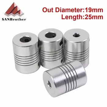 Гибкая муфта D19L25, 5x8 мм, из алюминия, с ЧПУ, внешний диаметр от 5 мм до 8 мм, дропшиппинг 3/4/5/1/6/6/7/8/10 мм