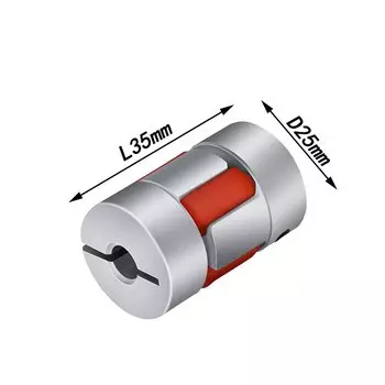 Гибкая муфта Veekaft D25L35 алюминиевая 5/6/6.35/8/10/12 мм