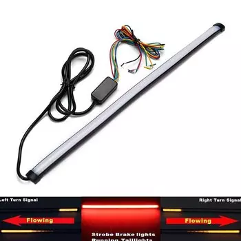 Гибкая светодиодная полоса для мотоцикла, указатель поворота, стоп-сигнал, задний фонарь, внешний свет, 20 см, 30 см, 45 см, 60 см