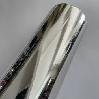 Гибкая Виниловая пленка с высоким растяжением, самоклеящаяся пленка в рулоне серебристого цвета с зеркалом, 10/20/30/40/50x152 см