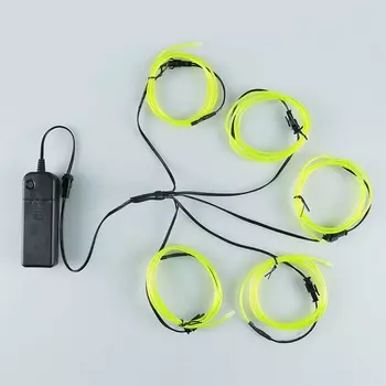 Гибкий светодиодный светящийся неоновый шнур, нить с кабелем 1-5 светодиодов для украшения дома и автомобиля, костюмы «сделай сам», обувь, одежда, мяч, Rave, красный, синий