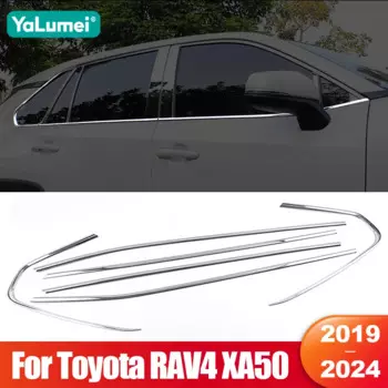 Для Toyota RAV4 XA50 2019 2020 2021 2022 2023 2024 RAV 4 гибридная оконная рамка автомобиля, накладки, наклейки на кузов автомобиля, аксессуары
