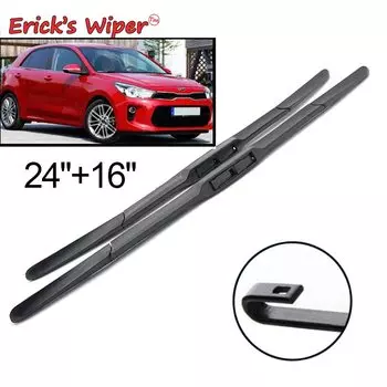 Гибридные передние щетки стеклоочистителя Erick's Wiper LHD для Kia Rio 4 MK4 2017-2023 Щетки от дождя для лобового стекла 24 "+ 16"