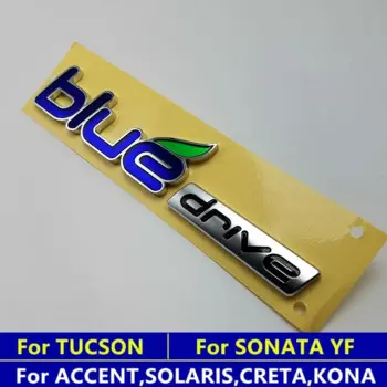Гибридный брызговик для Hyundai Sonata YF, автомобильная наклейка ACCENT SOLARIS TUCSON Venue, Автомобильный задний багажник, синяя эмблема привода, значок, стикер
