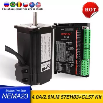 Шаговый двигатель Nema23 57EH83A4001 CL57 с замкнутым контуром 4.0A 2.6N.M 57CME26