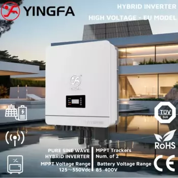 Гибридный солнечный инвертор YINGFA 5kW 220V-240V, стандарт ЕС, IP65, высокое напряжение, однофазный, для дома, с WiFi-подключением и мониторингом через приложение