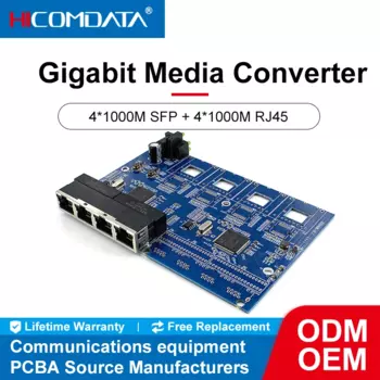 Гигабитный Ethernet-коммутатор HiCOMDATA, волоконный преобразователь, медиа-трансивер, PCBA, коммутатор 1000 Мбит/с SC 20 км