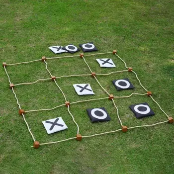 Гигантская уличная игра Tic -Tac -Toe, мгновенная установка, без сборки, набор игр броска бобовых мешков, гигантские игры двора для взрослых