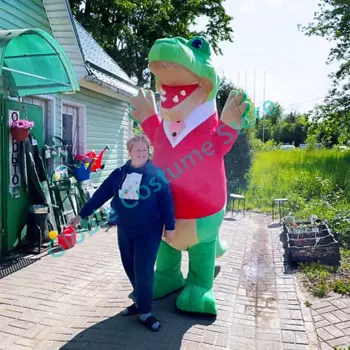 Гигантский надувной крокодиловый костюм крокодильей Гена костюм Чебурашки талисман полный комплект крокодиловый костюм + бант + веер + Тапочки