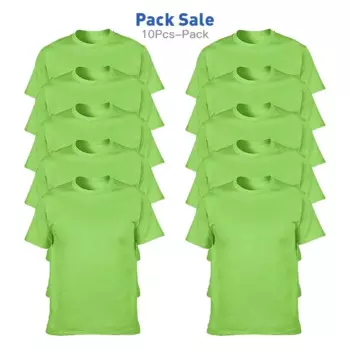 Gildan брендовая Летняя мужская футболка из 100% хлопка, однотонная Повседневная футболка с короткими рукавами для мужчин и женщин, Спортивная футболка с круглым вырезом, топы, футболки, 10 шт.