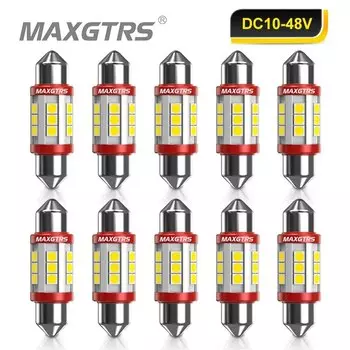 Гирлянда 10x24 В C5W C10W 3030 чип-лампа Canbus 31 мм/36 мм/39 мм/41 мм автомобильная светодиодная лампа внутренний купол для Чтения Освещение номерного знака 6000K