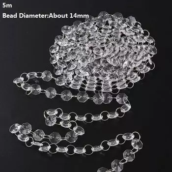 Гирлянда из акриловых бусин Shunmaii, прозрачная, 30 м