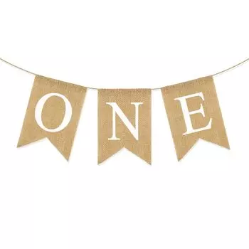 Гирлянда "ONE" из мешковины Euniqueen