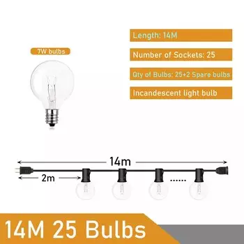 Гирлянда Topdii G40 круглых лампочек