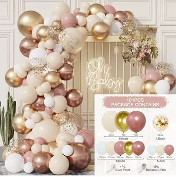 Гирлянда воздушных шаров розового цвета Huiran