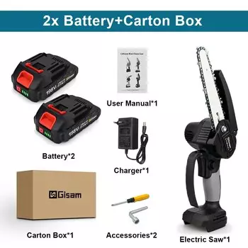 Gisam 6-дюймовая бесщеточная цепная пила для аккумулятора Makita 18 В