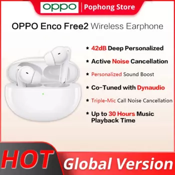 Глобальная версия OPPO Enco Free 2 TWS наушники, беспроводные Bluetooth 5,2 наушники, 3 микрофона, шумоподавление IP54
