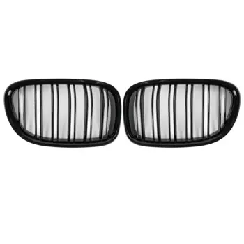 Глянцевая черная автомобильная передняя решетка для почек с двумя планками для BMW 7 серии F01 F02 F03 F04 2009-2015, передняя решетка, решетка капота