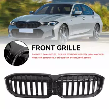 Глянцевая черная передняя решетка радиатора подходит для BMW G20 320i 330i M340i 2023-2024