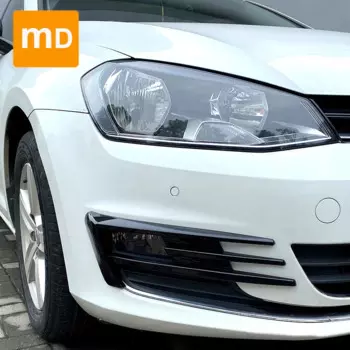 Глянцевая черная противотуманная фара для Volkswagen Golf 7 2013-2016, декоративные клыки, комплект кузова, защитные аксессуары для автомобиля