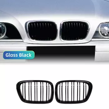 Глянцевая Черная Решетка Радиатора Для BMW 5 Серии E39 M5 1995-2004 Гг., Двухлинейный Передний Бампер, Автомобильные Аксессуары
