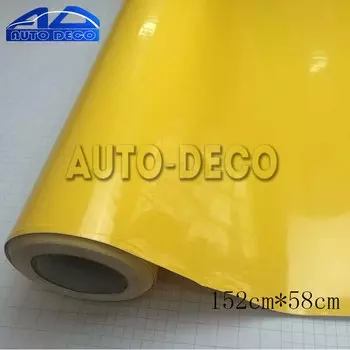 Глянцевая желтая виниловая наклейка, клейкая ПВХ наклейка для стайлинга автомобилей, глянцевая пленка, лист для крыши, скутера, мотоцикла, пленка