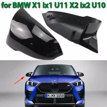 Глянцевые черные колпачки для наружных боковых зеркал заднего вида в стиле M для BMW X1 IX1 U11 U12, X2 IX2 U10, аксессуары