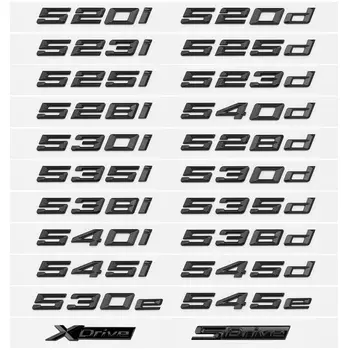 Глянцевый черный 520i 523i 525d 530d 530e 535d 540d 545e Эмблема ABS для BMW 5 серии E39 E60 E61 F10 F11 G30 Наклейка с логотипом багажника автомобиля