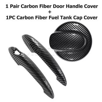 Глянцевый черный/углеродное волокно, 1 шт., крышка топливного бака для BMW Mini Gen 2 R56 и 2 шт., крышка дверной ручки для MINI Cooper S R50 R53 R56