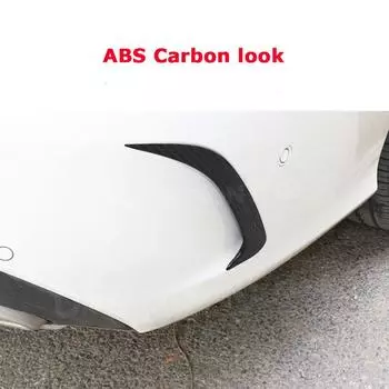 Глянцевый черный задний бампер, плавники бокового крыла Canard Splitter для Benz C Class W205 C180 C200 C300 C63 AMG Coupe/Sedan 2015-2021