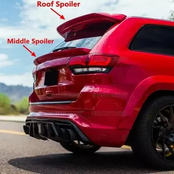 Глянцевый спойлер для заднего багажника черного/углеродного волокна, удлинитель для губ, задний Средний спойлер, крыло для Jeep Grand Cherokee 2013-2020