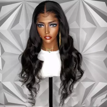 Glueless26 ”Длинный мягкий Высокоплотный черный парик с волнистыми кружевами спереди для африканских женщин синтетические волосы ежедневно