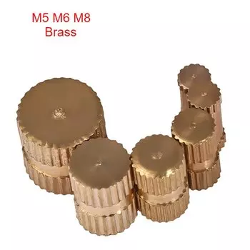 Глухое отверстие типа B, однопроходная медная цветочная гайка, медные вставки, гайки, медные гайки с накаткой M3 M4 M5 M6 M8
