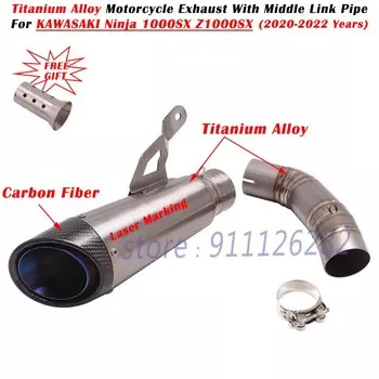 Глушитель выхлопной трубы для Kawasaki Ninja 1000SX Z1000SX 2020-2022, из титанового сплава