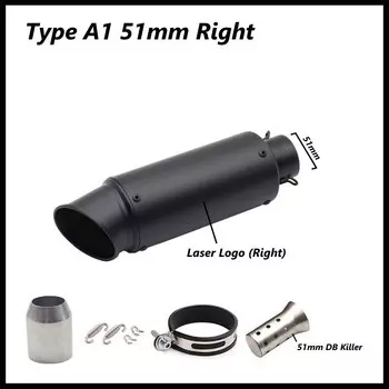 Глушитель выхлопной трубы мотоцикла, 51 мм 61 мм Глушитель дБ левый и правый, для S1000R G310GS TRK502 CBR250R и т. Д.