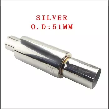 Глушители выхлопной трубы автомобиля, универсальные, выхлопные системы из нержавеющей стали, гоночные глушители от 2 до 2,5 до 3 дюймов, синие, серебристые