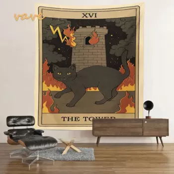 Гобелен Cat Moon VAVE, полиэстер/хлопок