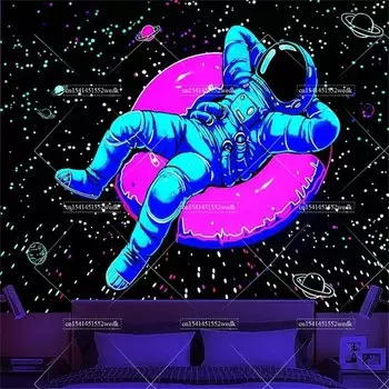 Гобелен ФFO Астронавт Черный Свет 100% Полиэстер